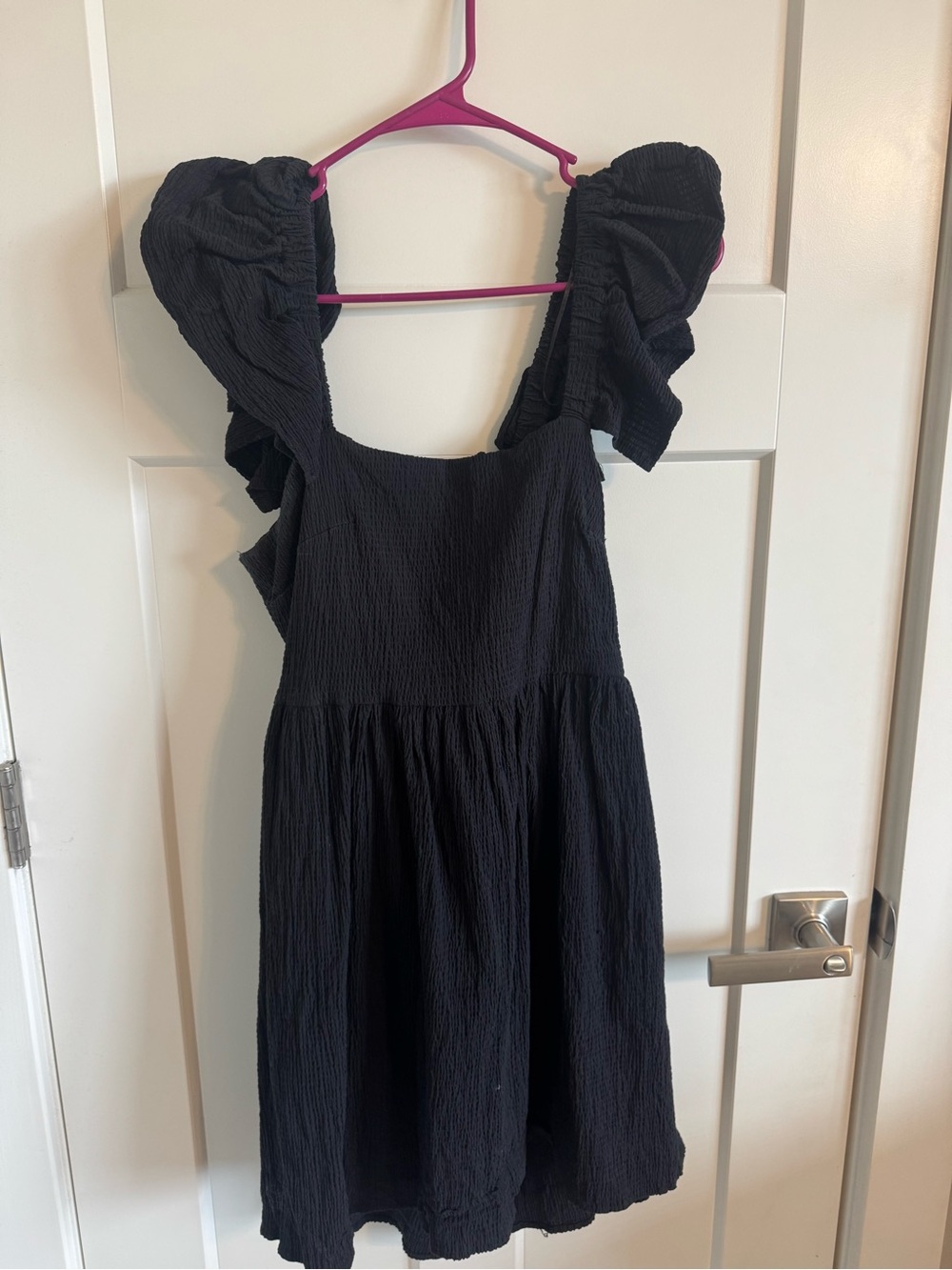 Girls Black Ruffle Strap Sundress